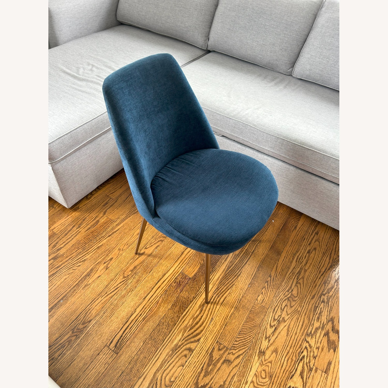 Finley Low-Back Dining Chair Blue Velvet Set of 4 - image-1