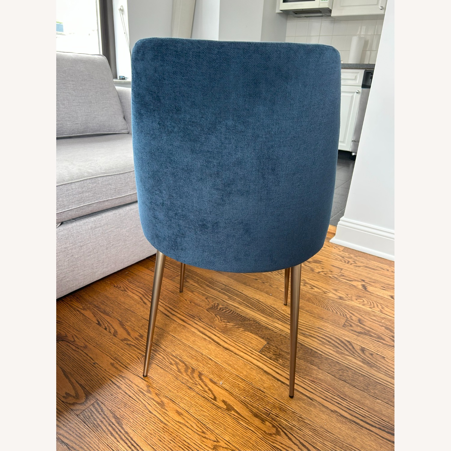 Finley Low-Back Dining Chair Blue Velvet Set of 4 - image-5