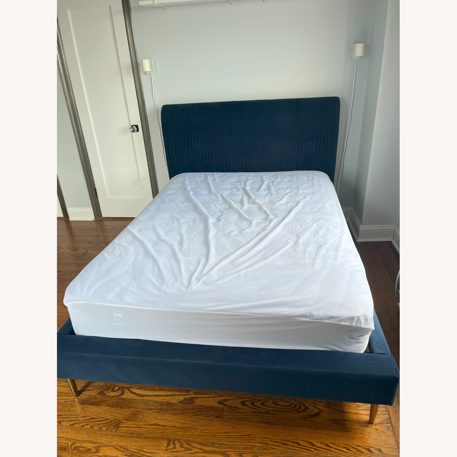 West Elm Roar & Rabbit Pleated Upholstered Bed, Full - image-2