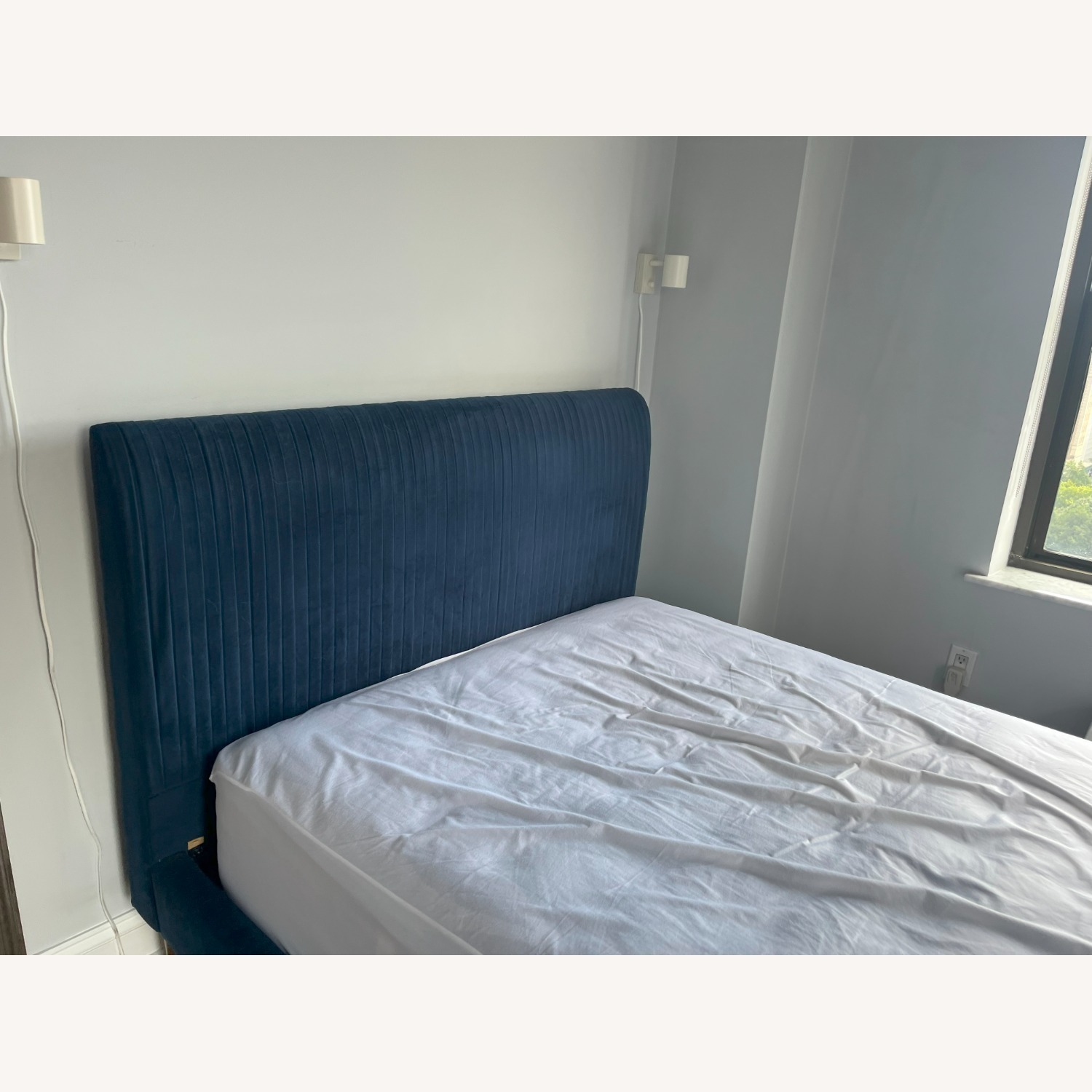 West Elm Roar & Rabbit Pleated Upholstered Bed, Full - image-3