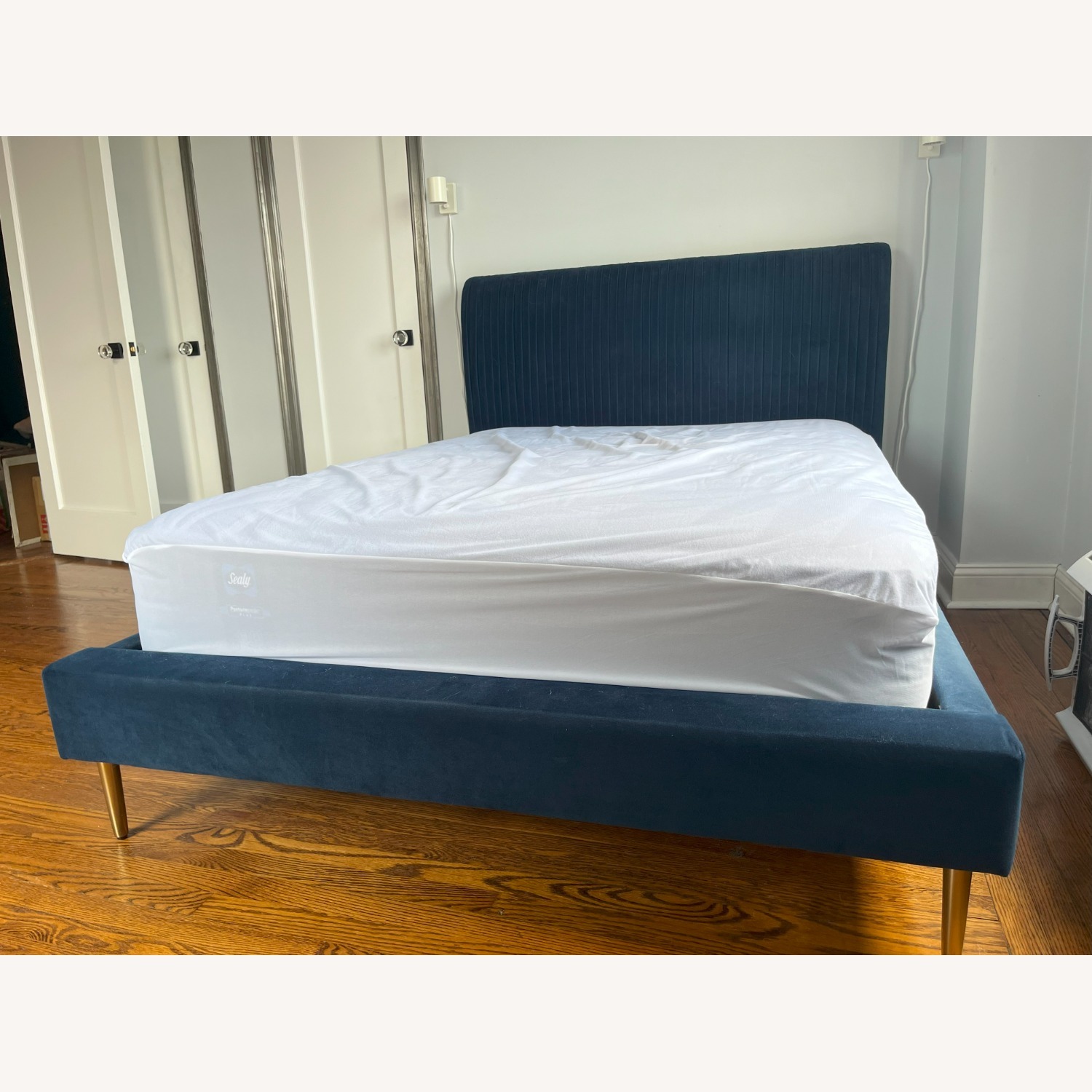 West Elm Roar & Rabbit Pleated Upholstered Bed, Full - image-4