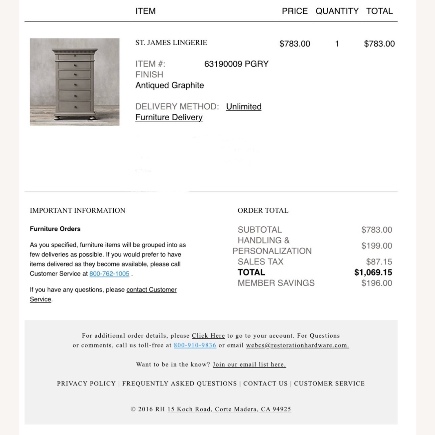 Restoration Hardware St. James Lingerie Dresser - image-3