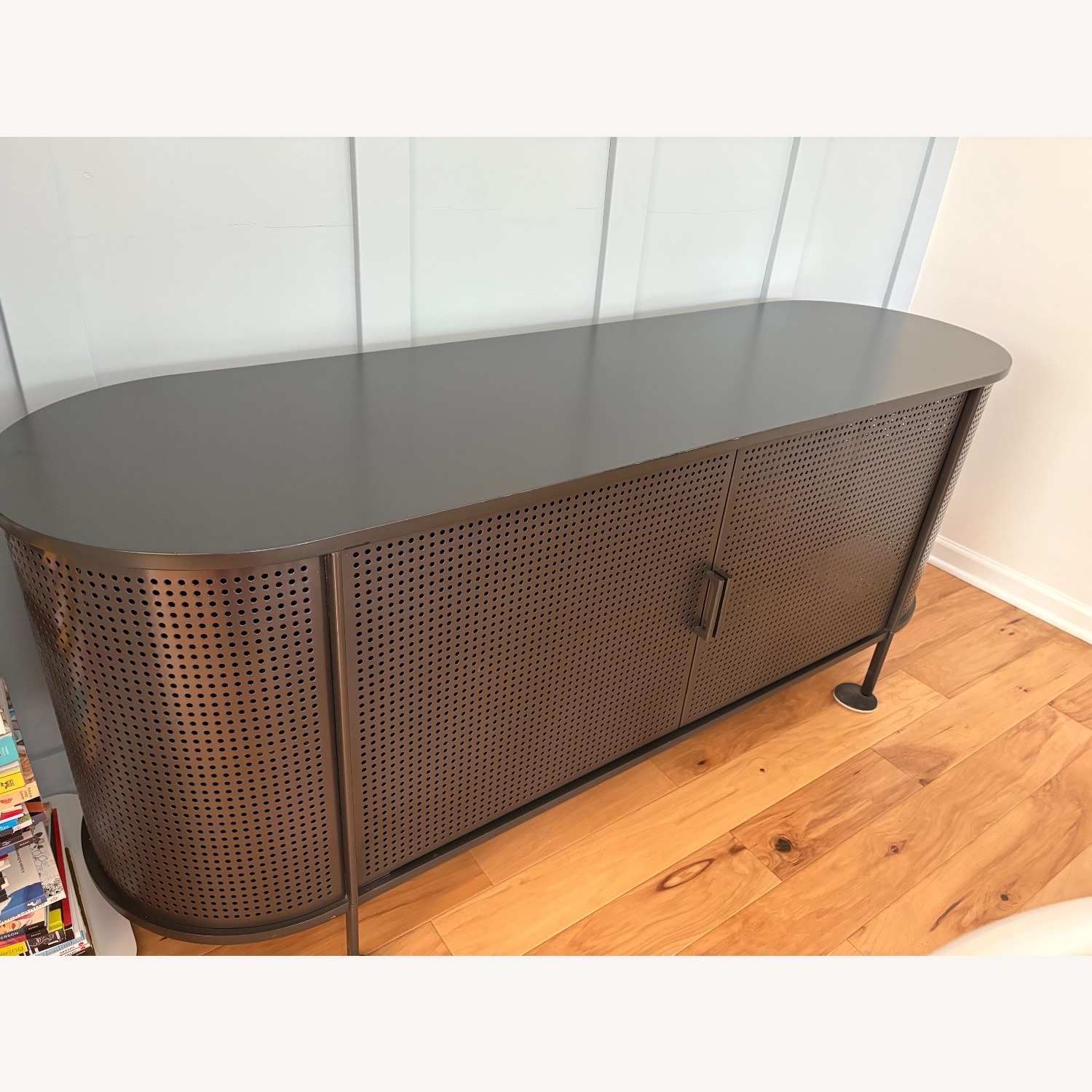 West Elm Perforated Black Media Console - image-2