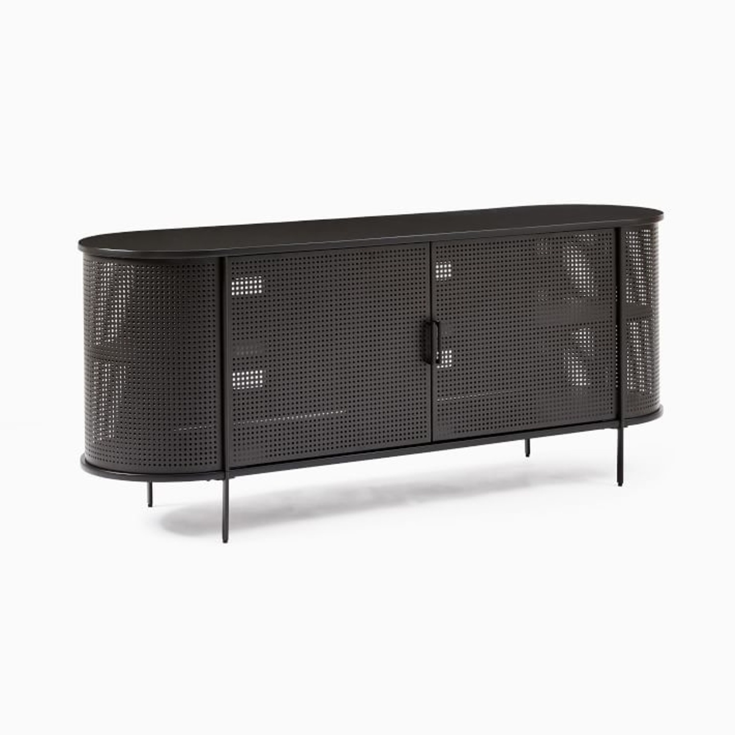 West Elm Perforated Black Media Console - image-4