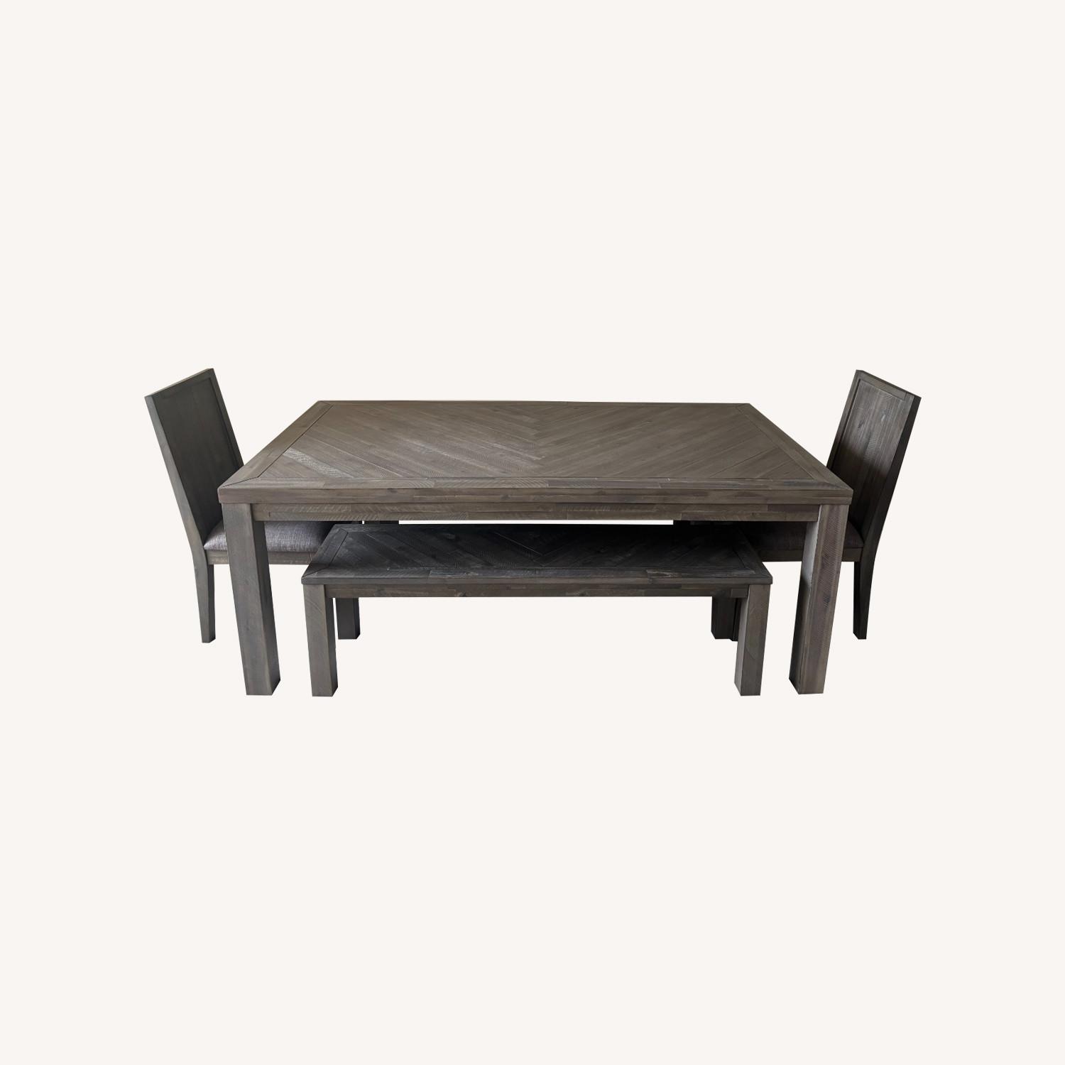 Acacia Wood Full Dinner Table Set - image-0