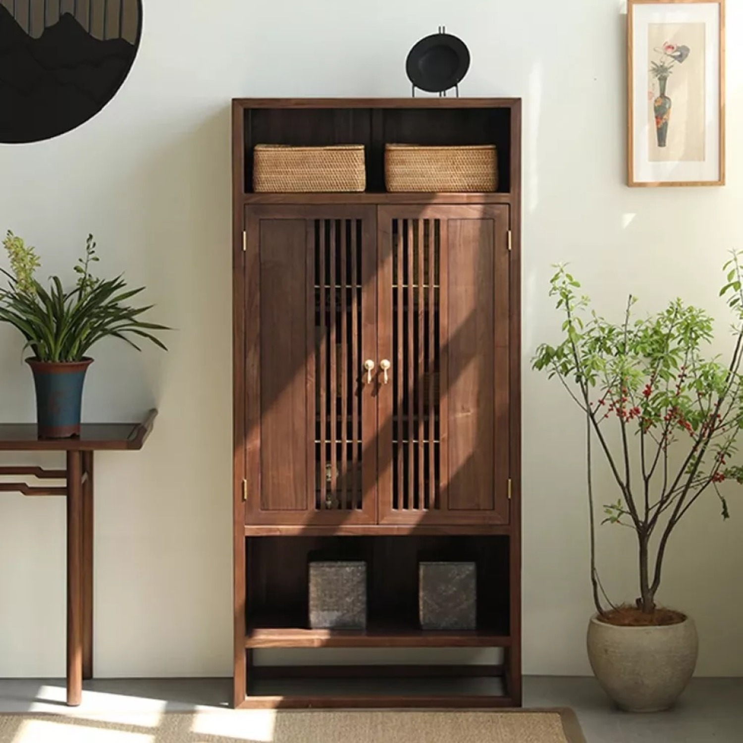 Elegant Solid Wood Wine & TV Cabinet - image-1