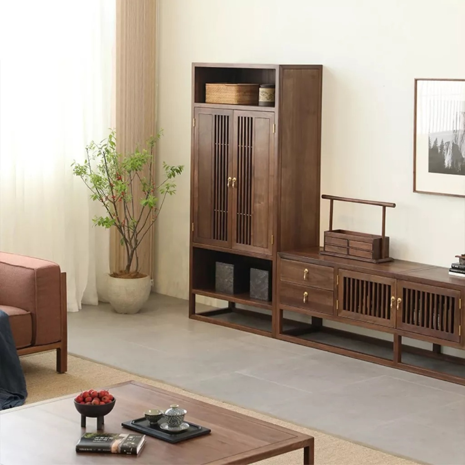 Elegant Solid Wood Wine & TV Cabinet - image-2