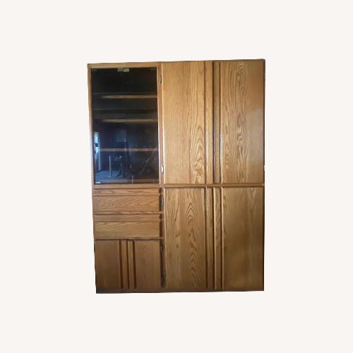 Used Custom Built Oak Media Cabinet for sale on AptDeco