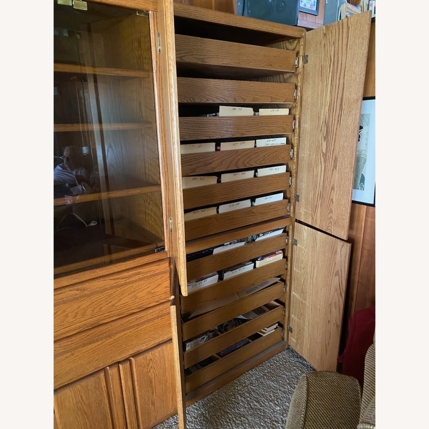 Custom Built Oak Media Cabinet - image-5