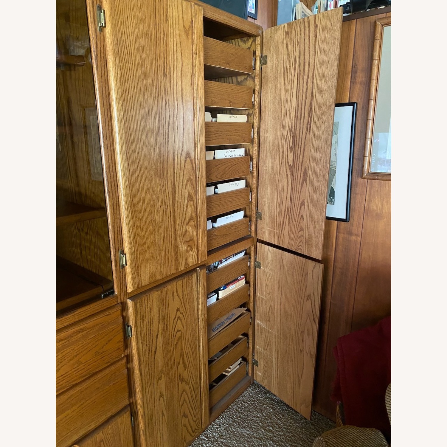 Custom Built Oak Media Cabinet - image-6