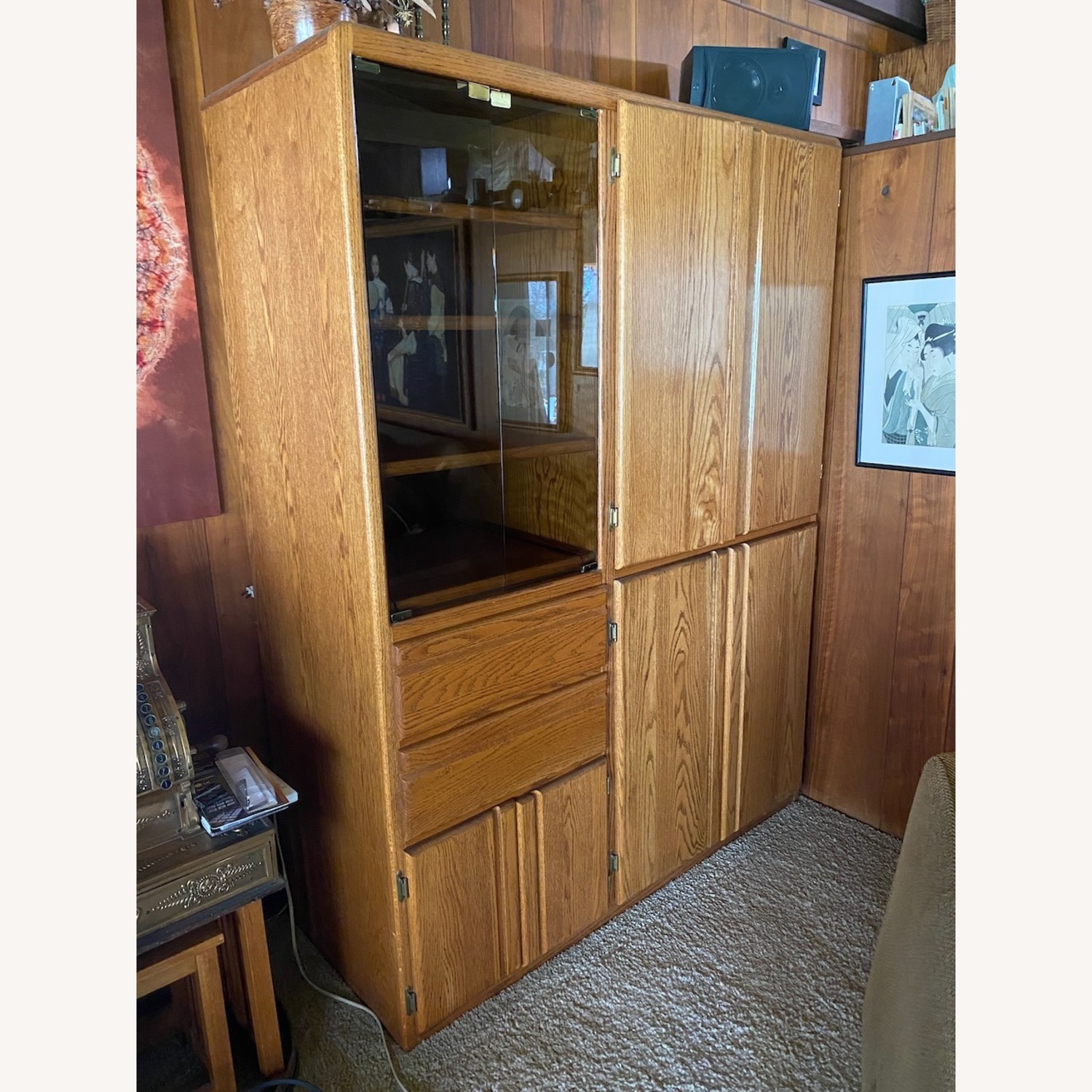 Custom Built Oak Media Cabinet - image-3