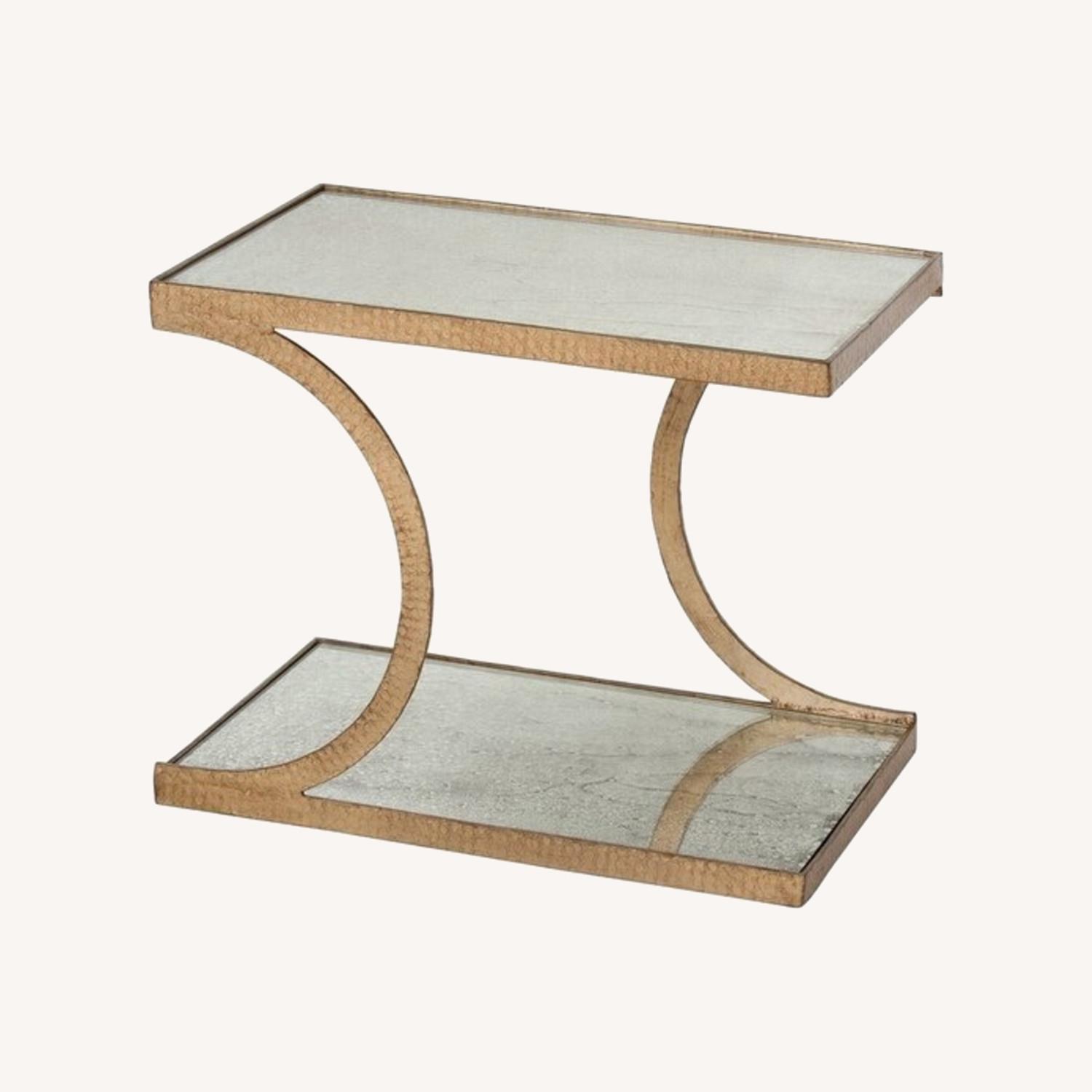 Modern Mirrored Metallic Side Table - image-0