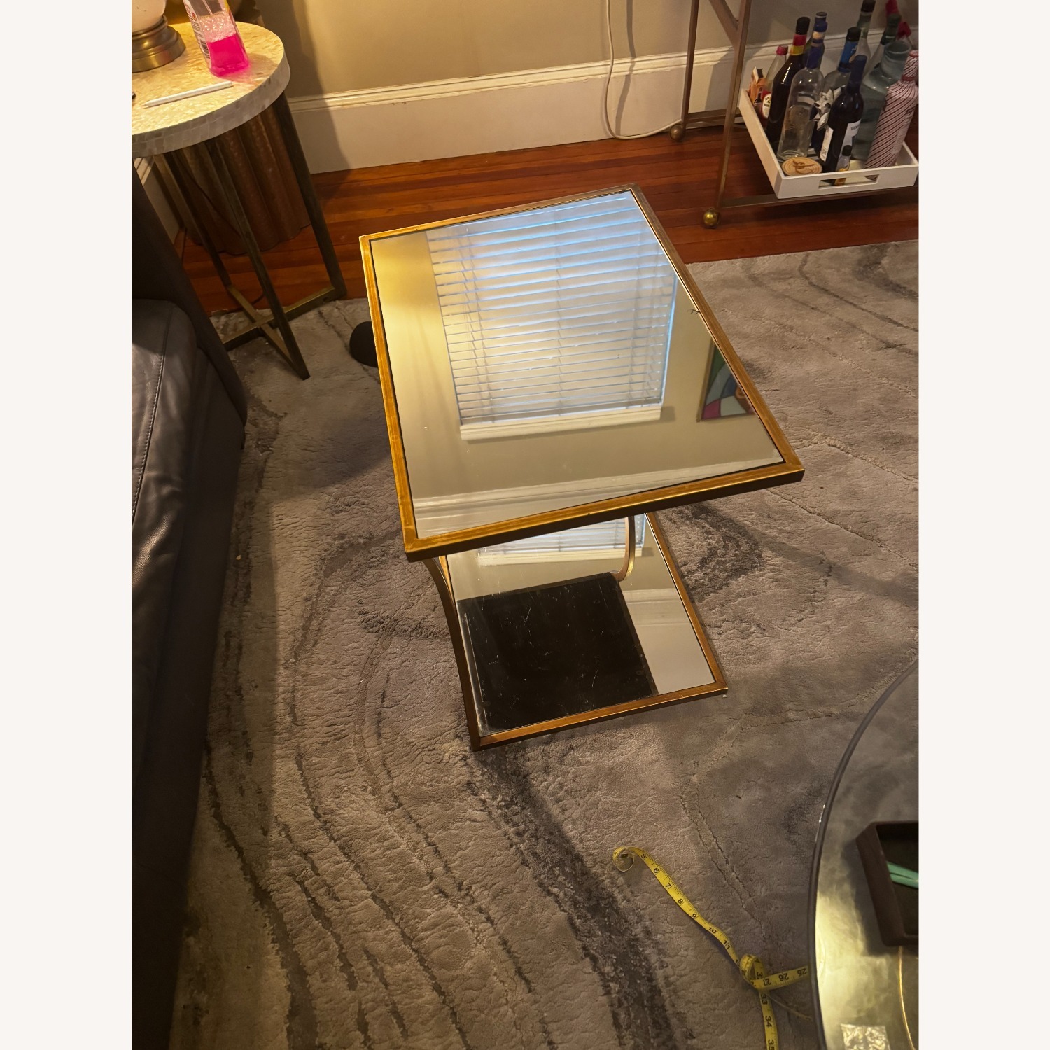 Modern Mirrored Metallic Side Table - image-1