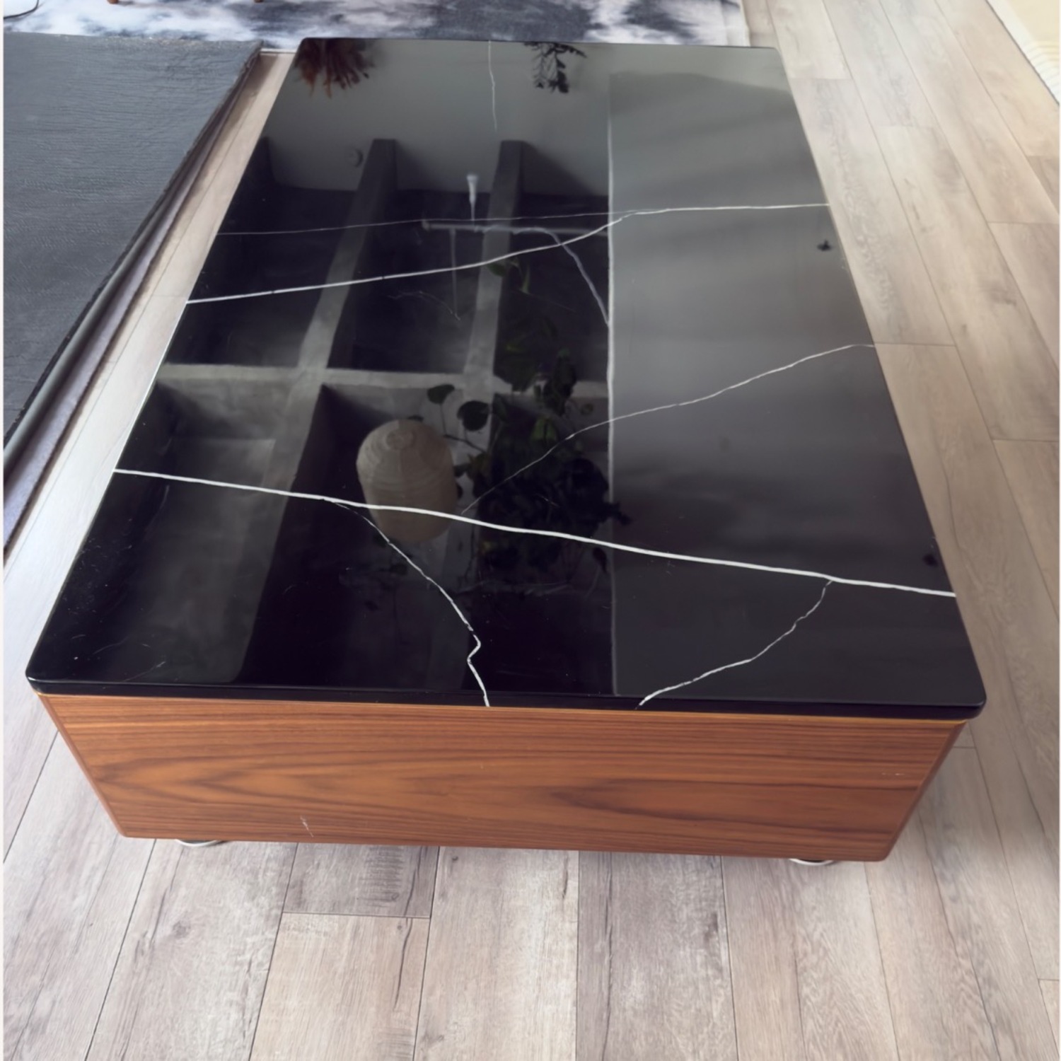 Rove Concepts Augustus Black Marble Walnut Coffee Table - image-3