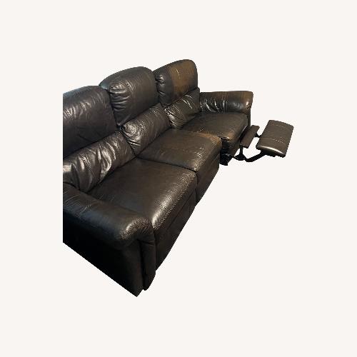 Used Leather Reclining Sofa - Dark Brown for sale on AptDeco