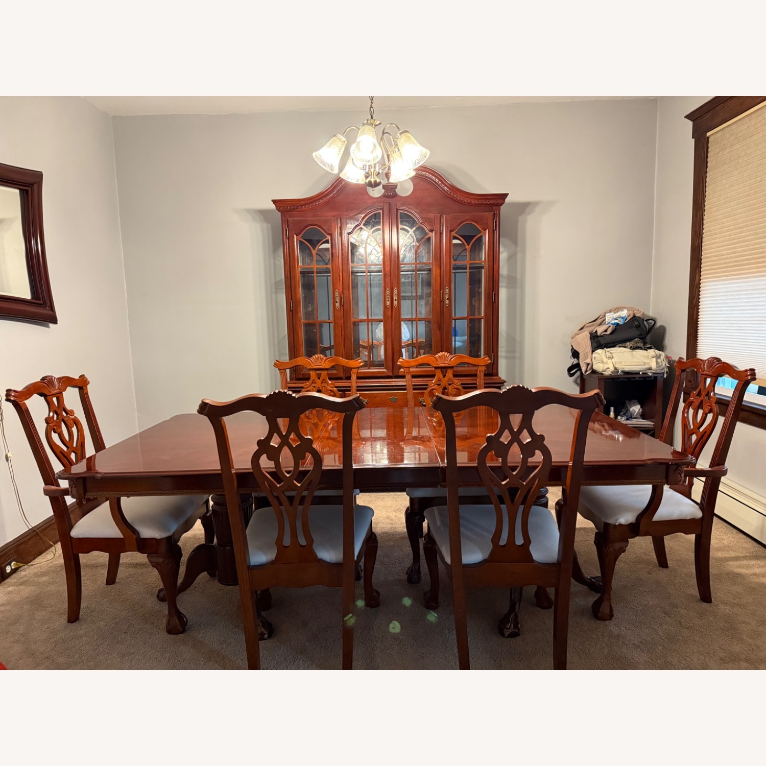 Cherry Finish Dining Room Set with 6 Chairs - image-1
