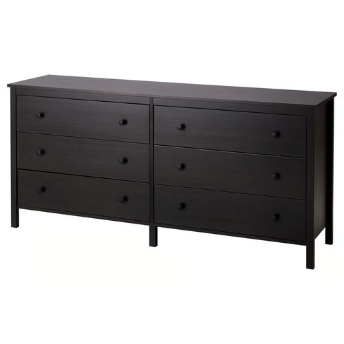 Used IKEA Black Six Drawer Dresser for sale on AptDeco
