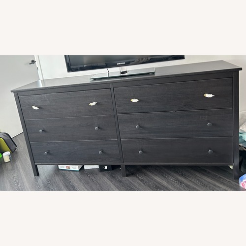 Used IKEA Black Six Drawer Dresser for sale on AptDeco