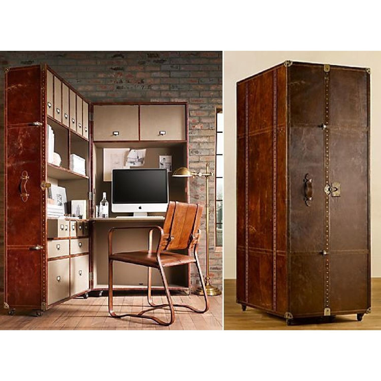 Restoration Hardware Steamer Trunk Desk Secretary - image-0