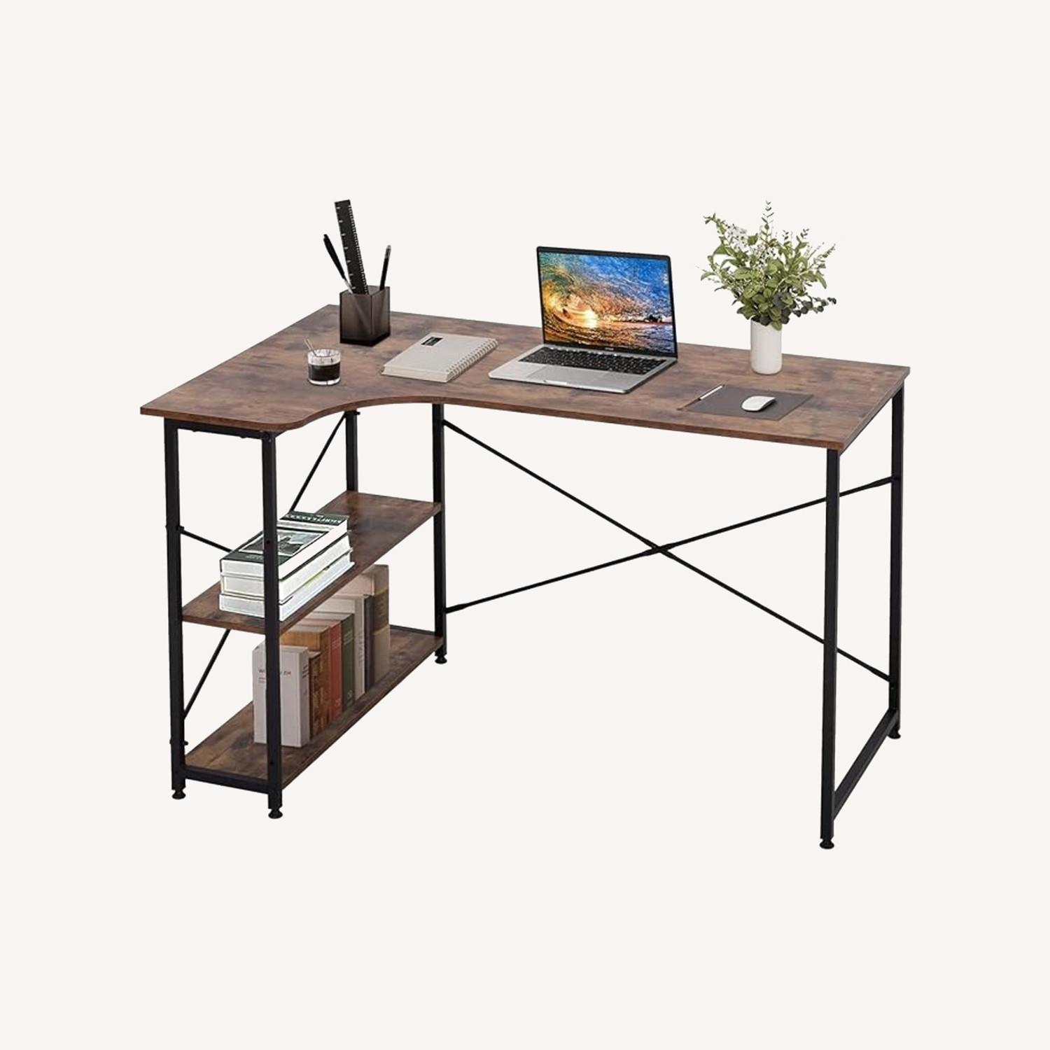 PayLessHere Writing Bookshelf, Simple Modern Study Desk - image-0