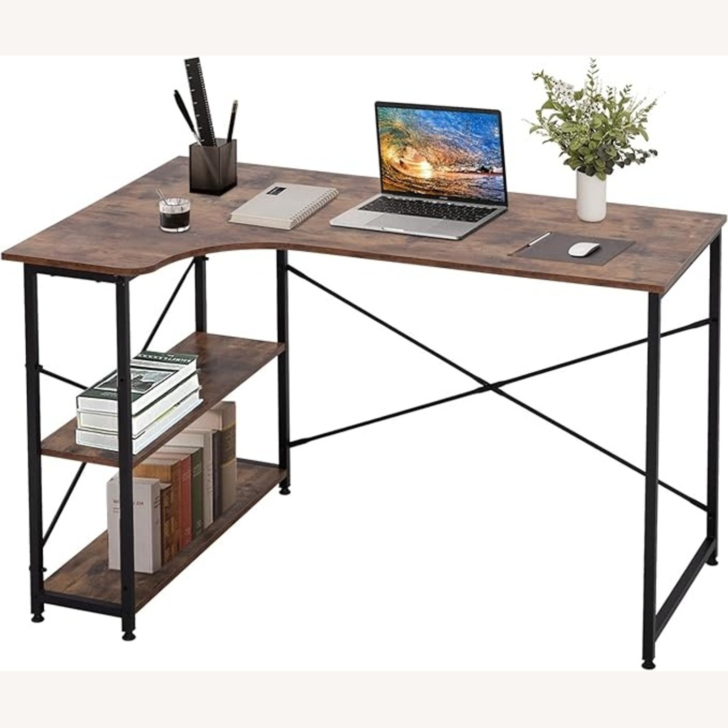 PayLessHere Writing Bookshelf, Simple Modern Study Desk - image-5