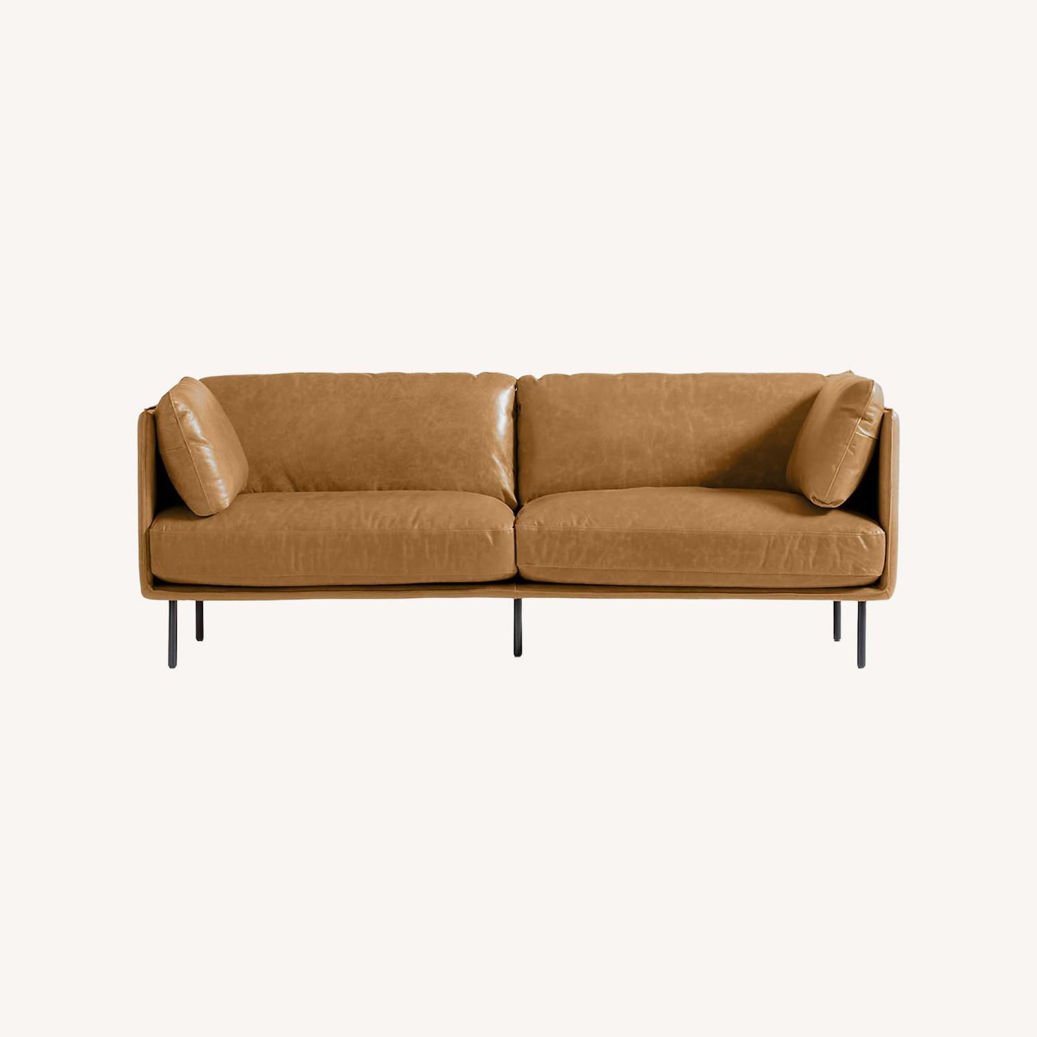 Crate & Barrel Wells Leather Sofa - image-0
