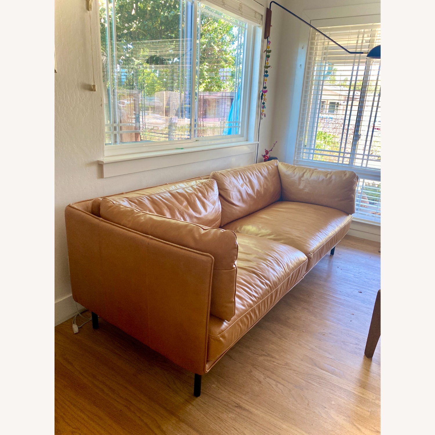 Crate & Barrel Wells Leather Sofa - image-1