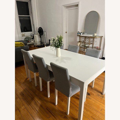 Used IKEA Extendable Dining Set with 6 Chairs for sale on AptDeco