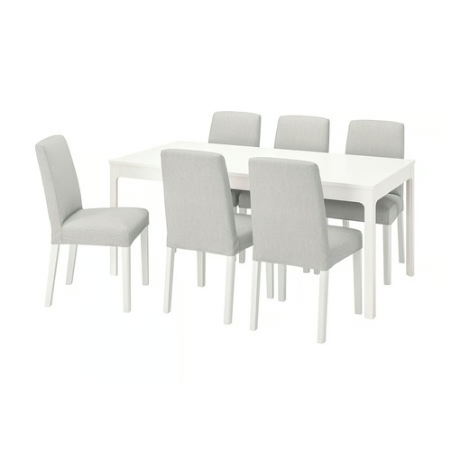 Used IKEA Extendable Dining Set with 6 Chairs for sale on AptDeco