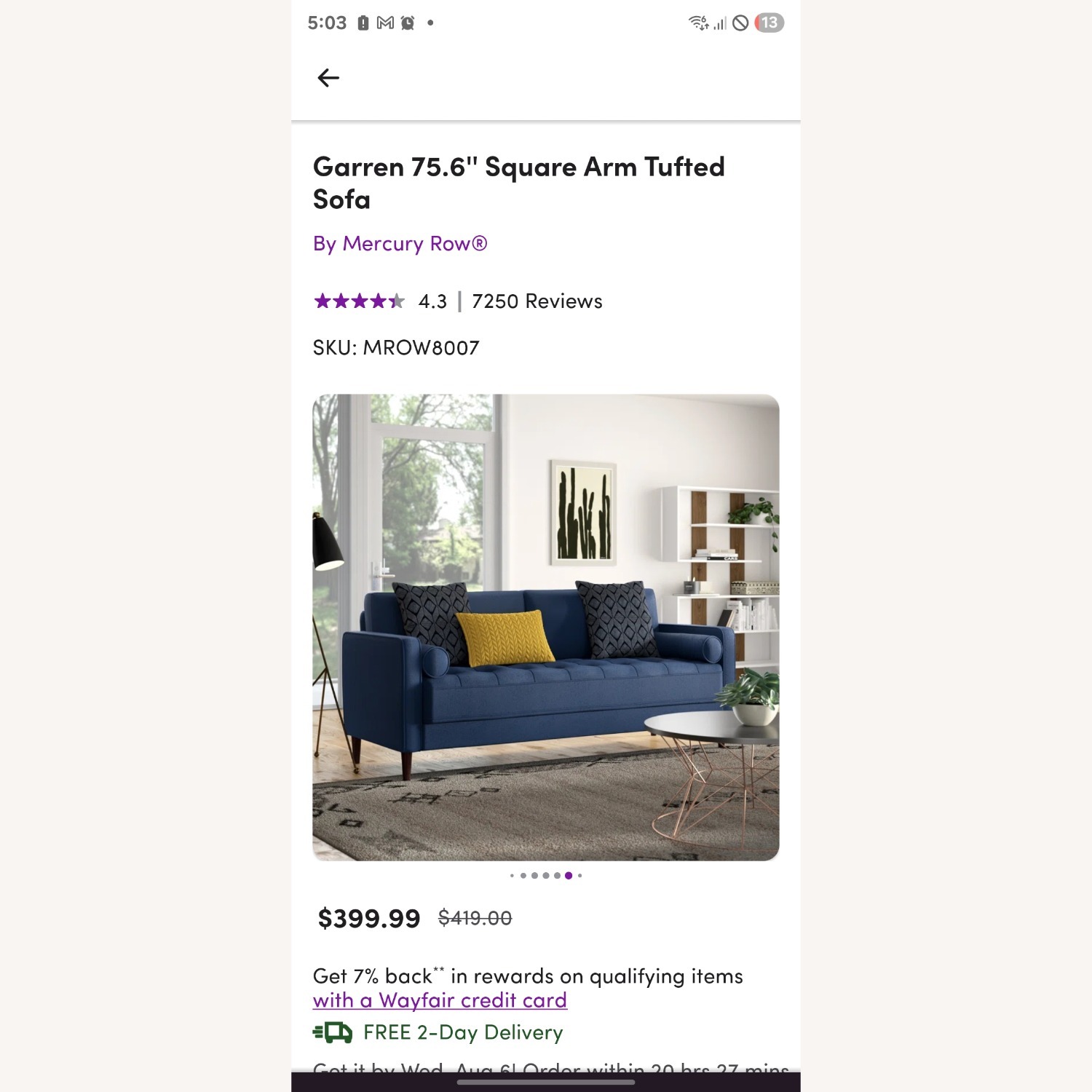 Mercury Row 3 Seater Couch + Ottoman - image-3