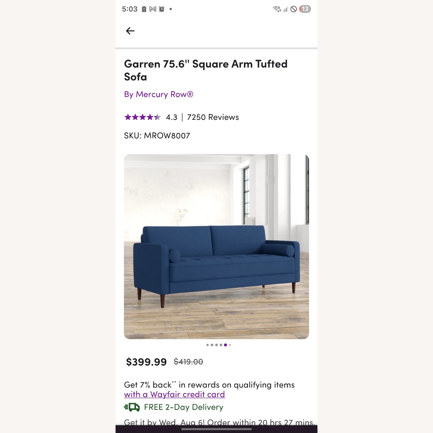 Mercury Row 3 Seater Couch + Ottoman - image-2