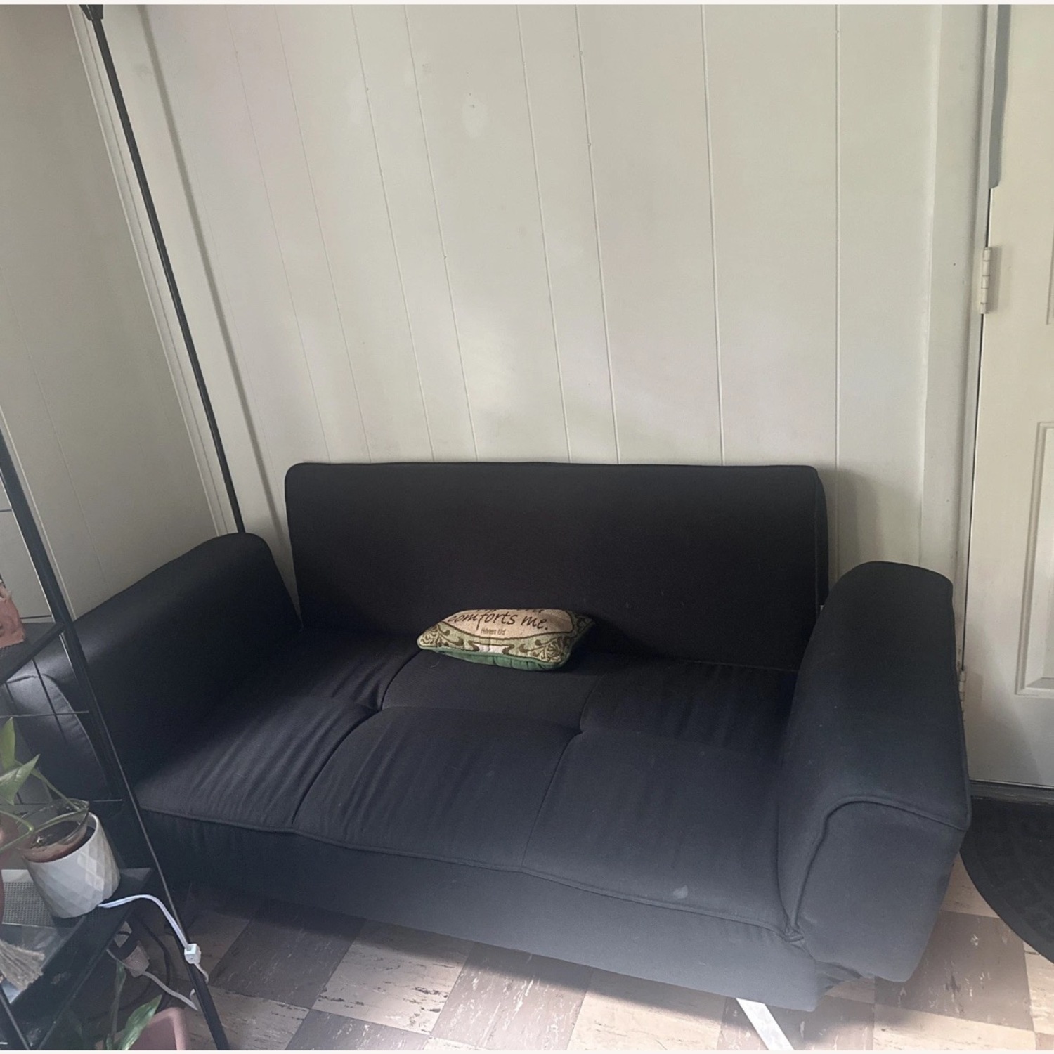 Serta Morgan Black Convertible Sofa - image-0