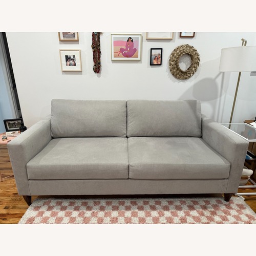 Used Custom Deep Seated Light Gray Sofa for sale on AptDeco