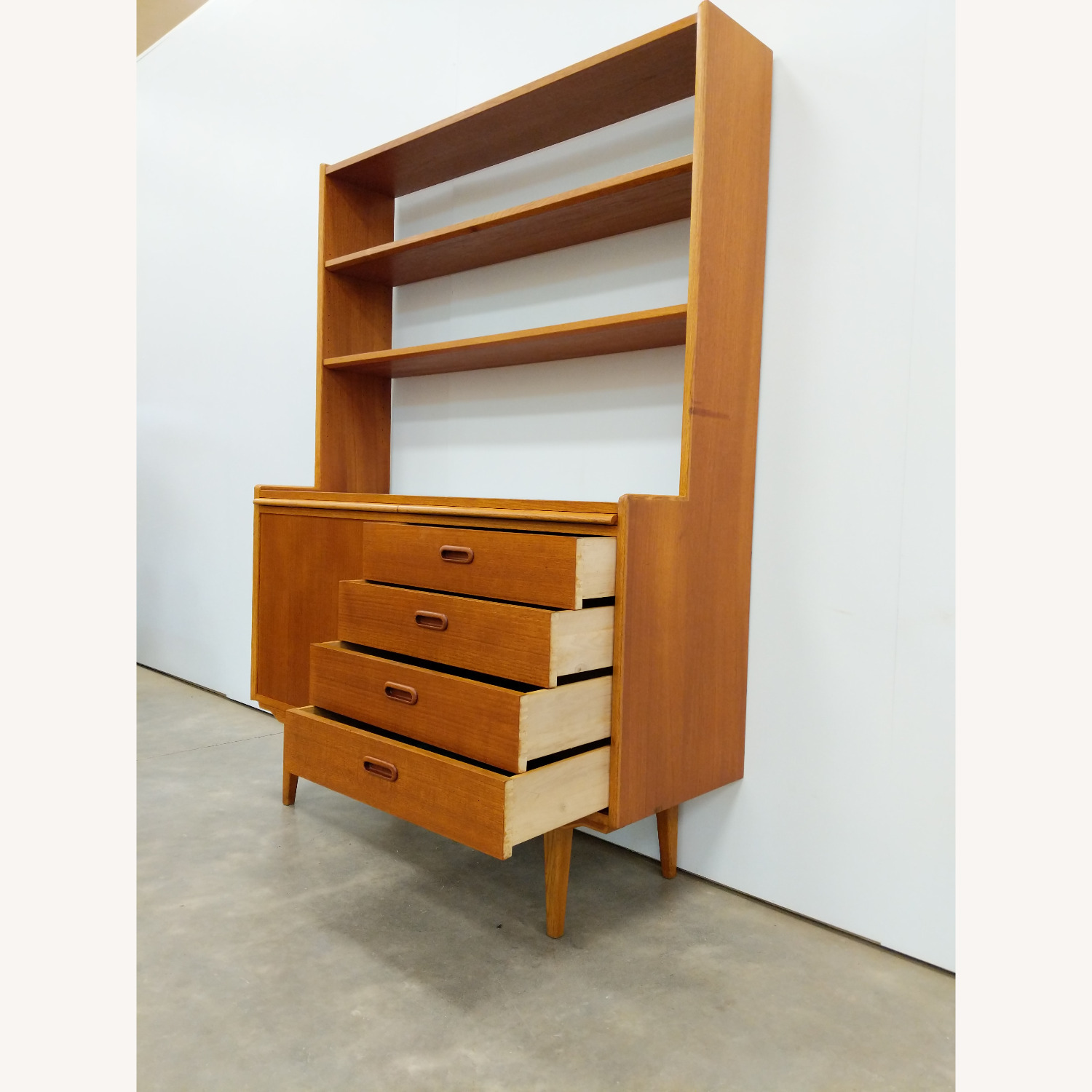 Vintage Danish Modern Teak Sideboard / Desk - image-3