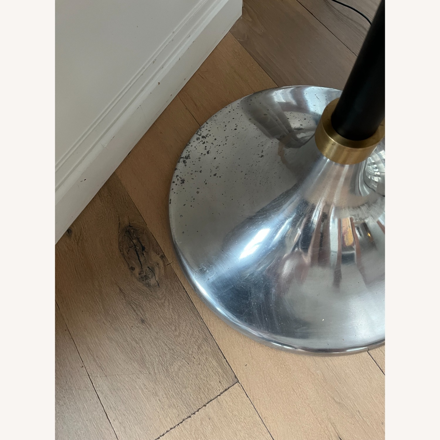 CB2 Hackney Wood Bistro Table with Silver Base - image-3