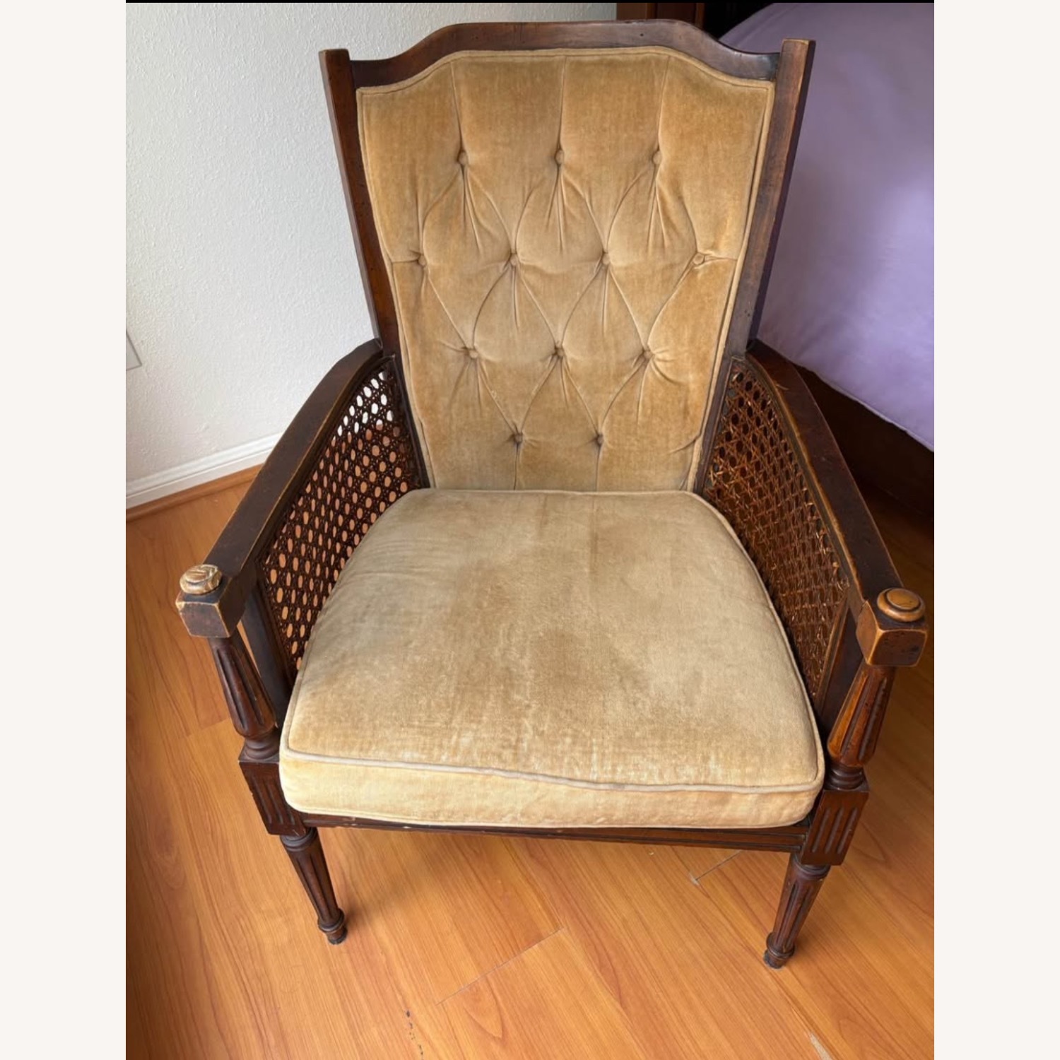 Vintage Cane Back Accent Chair - image-2