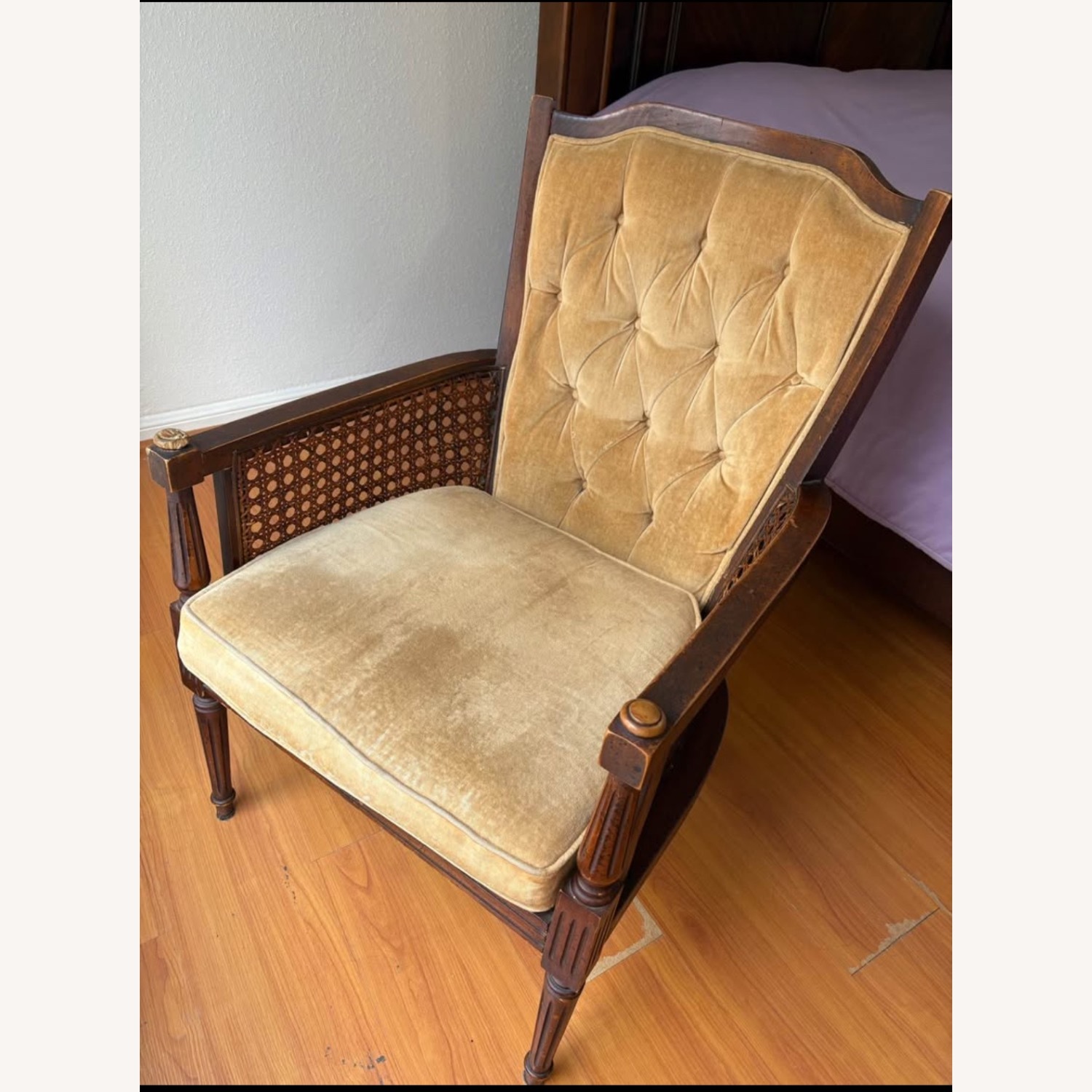 Vintage Cane Back Accent Chair - image-1