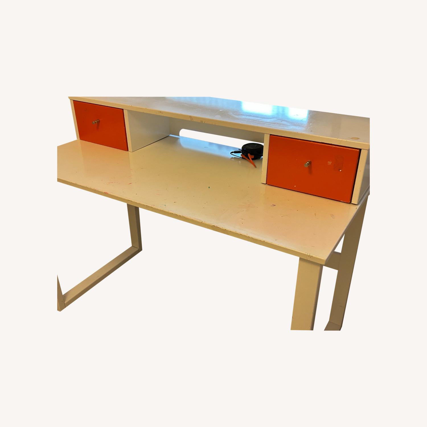 Room and Board White Lacquered Desk - image-0