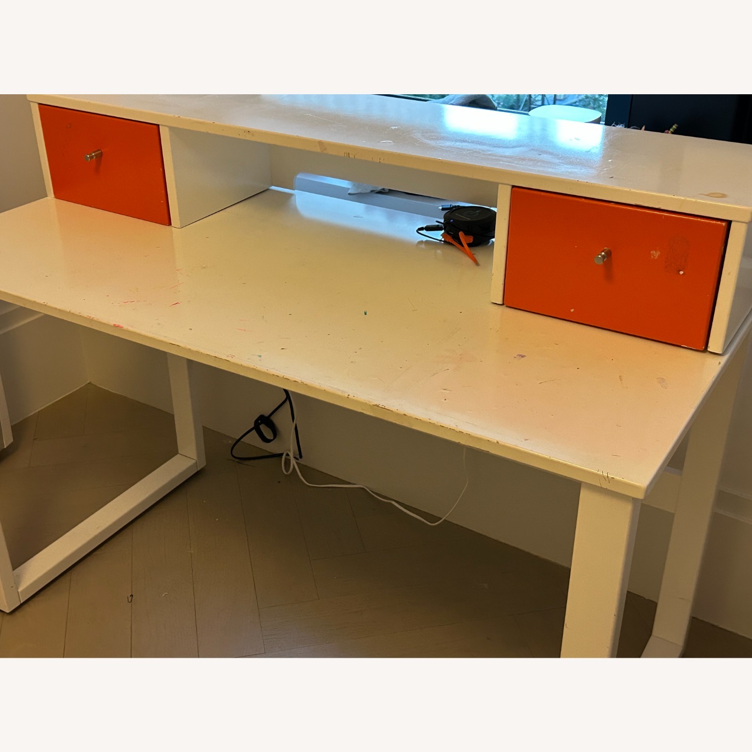 Room and Board White Lacquered Desk - image-1