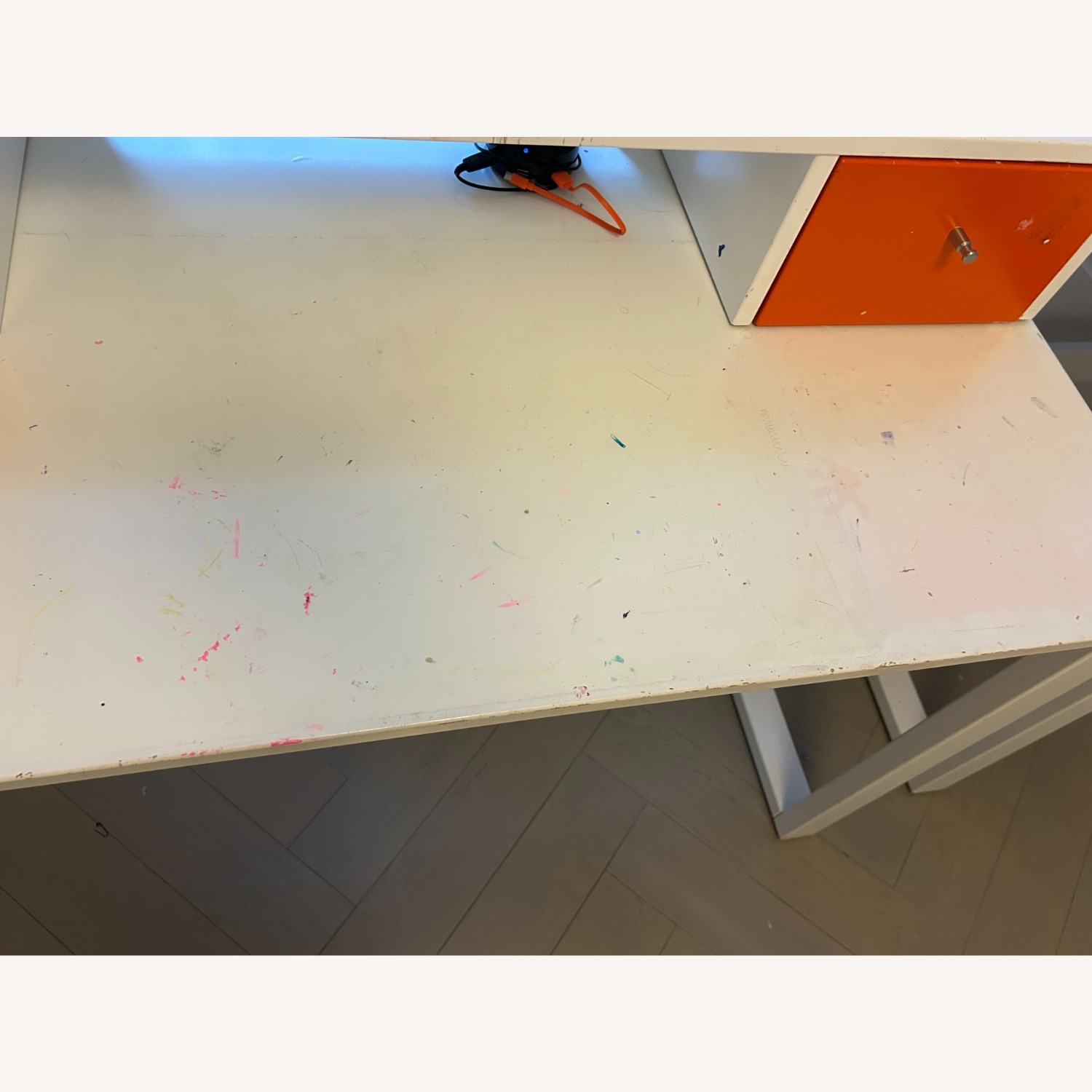 Room and Board White Lacquered Desk - image-2