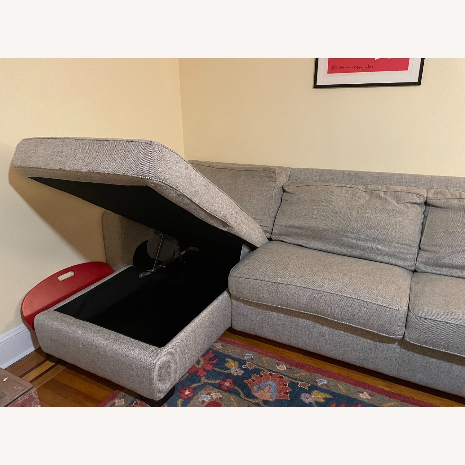 West Elm Henry Sleeper Sofa Sectional with Storage Chaise - image-4