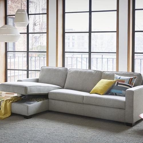 Used West Elm Henry Sleeper Sofa Sectional with Storage Chaise for sale on AptDeco