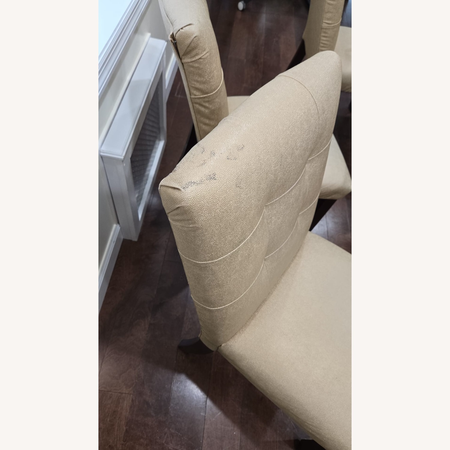 Glass Dining Table Set Gold Chairs and Brass Base - image-8