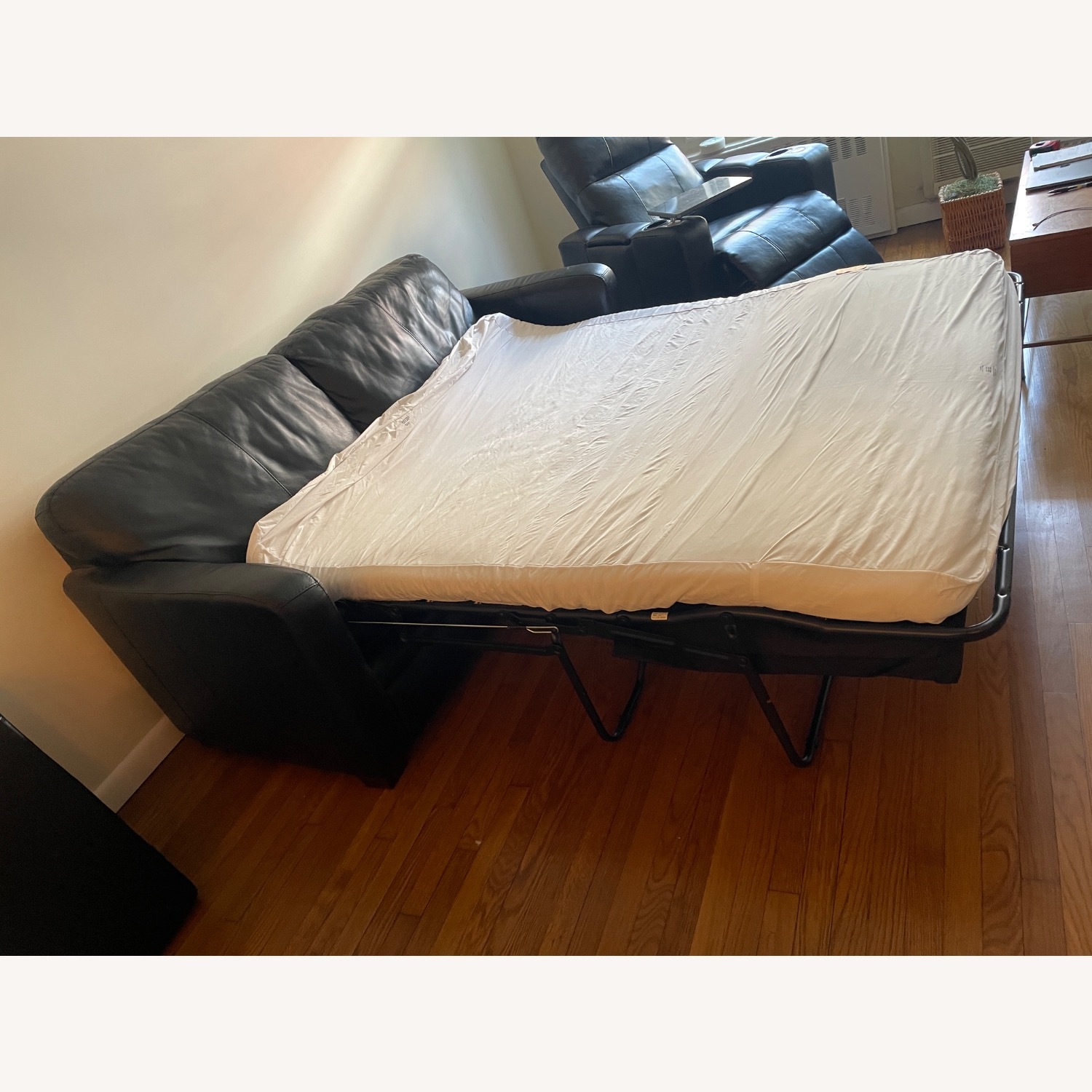 Raymour & Flanigan Leather Like Sleeper Sofa - image-1