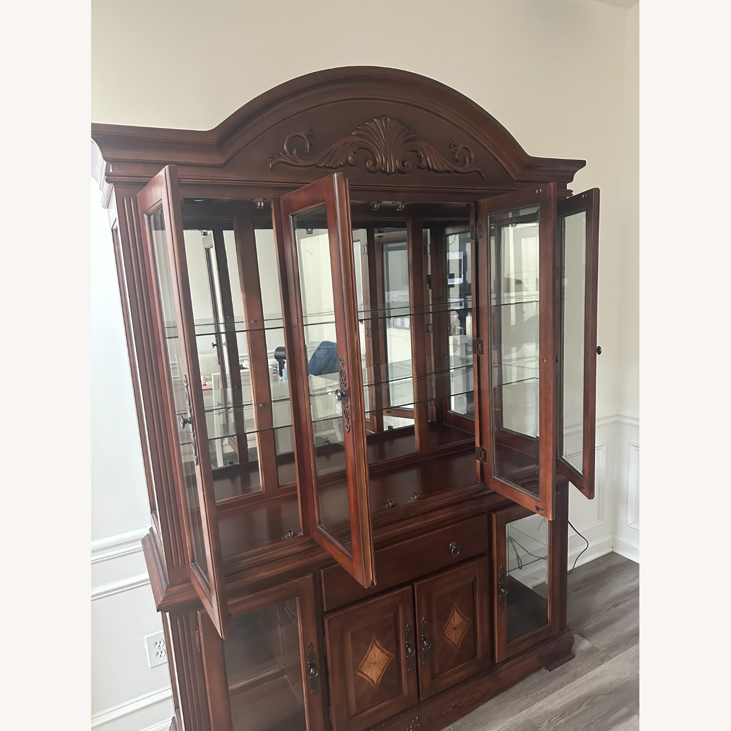 Norwich Dark Cherry Buffet with Hutch - image-4