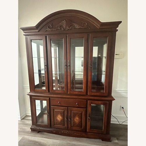 Used Norwich Dark Cherry Buffet with Hutch for sale on AptDeco