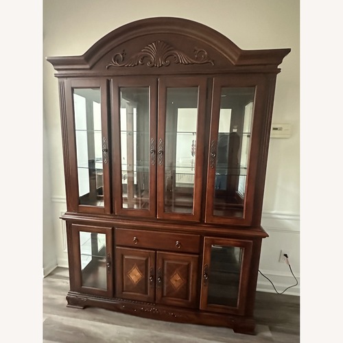 Used Norwich Dark Cherry Buffet with Hutch for sale on AptDeco