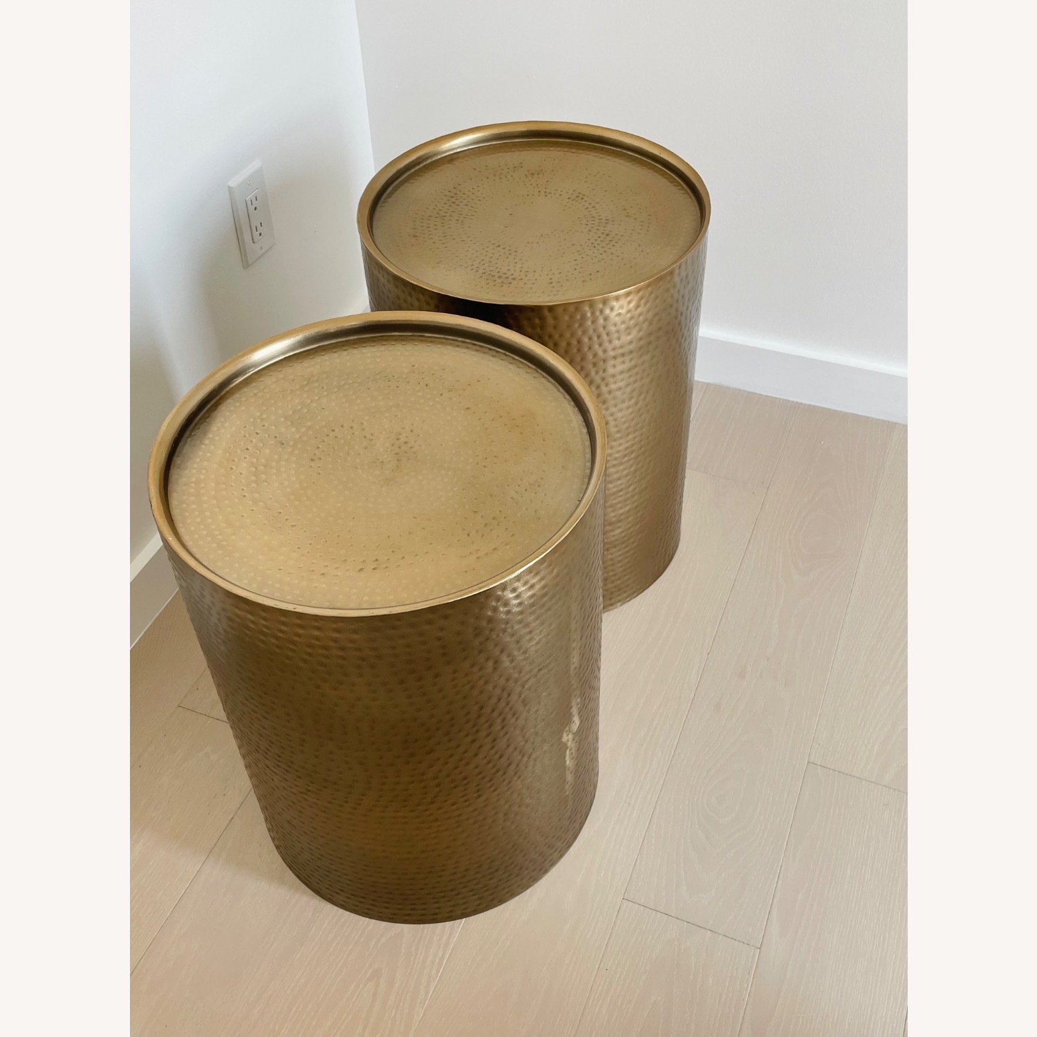 Target Hammered Gold Brass End Tables X2 - image-2