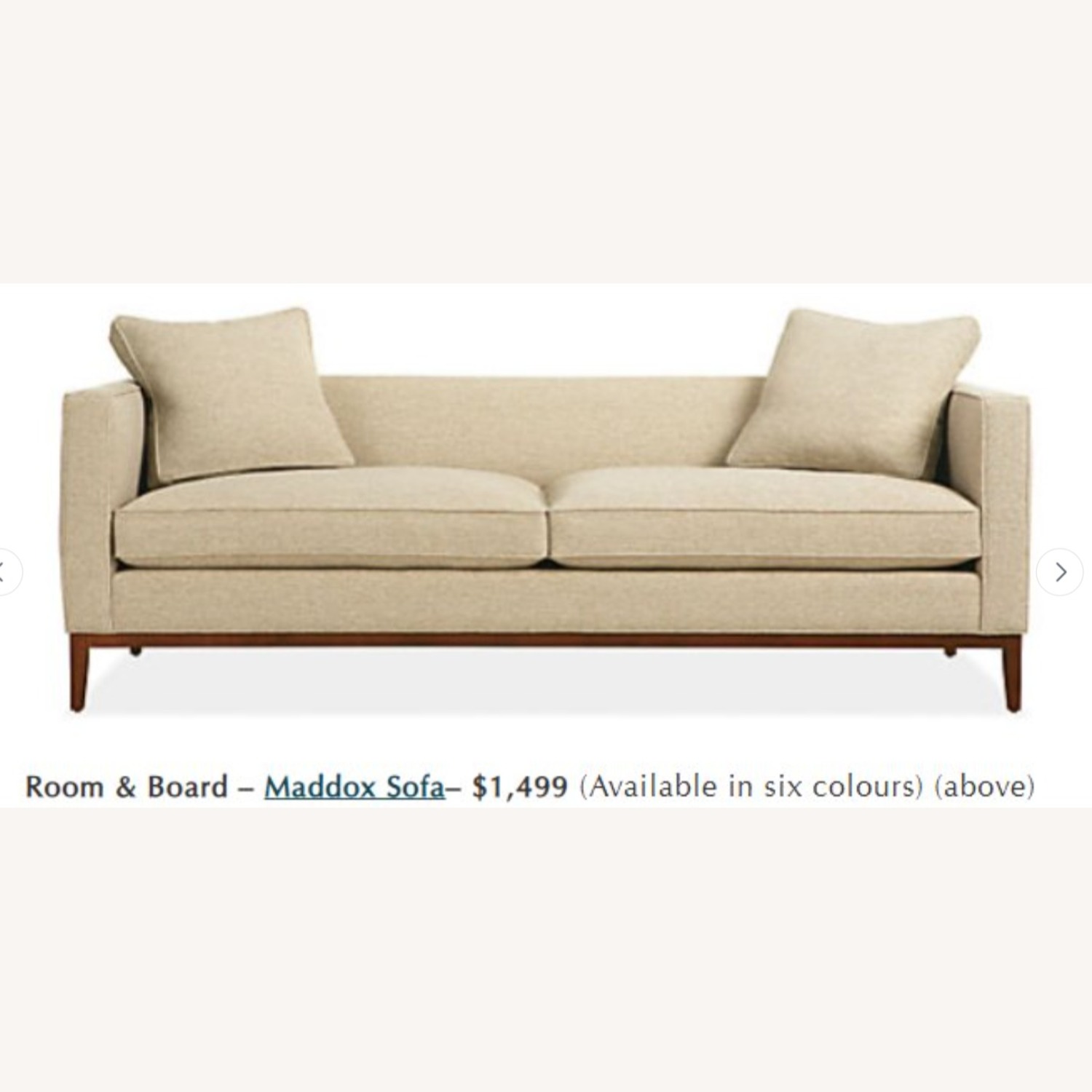 Room & Board Eggshell Sofa - image-3