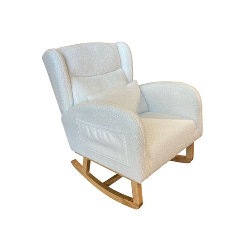 Used Modern Boucle Lounge Arm Rocking Chair for sale on AptDeco